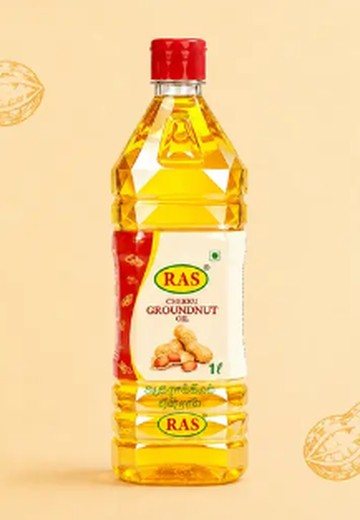 RAS Chekku Groundnut Oil bottle